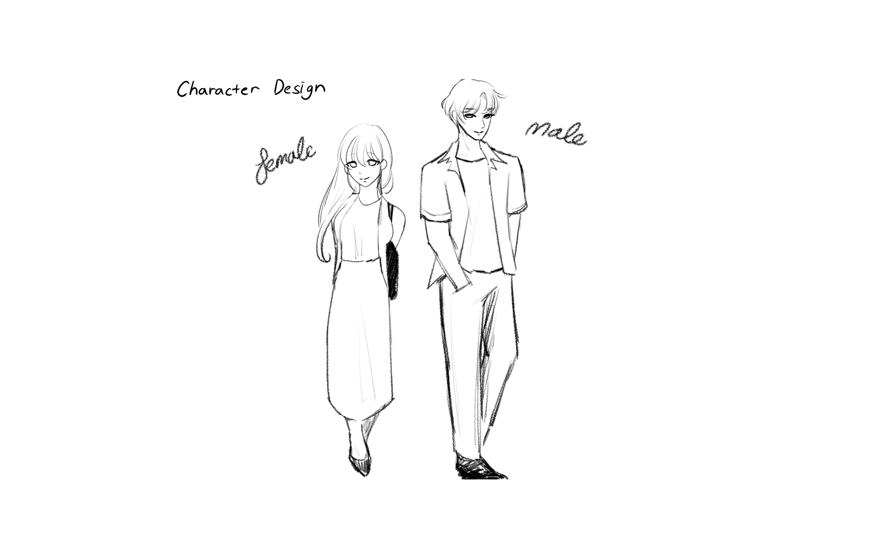 Character design — Amalie and Malik